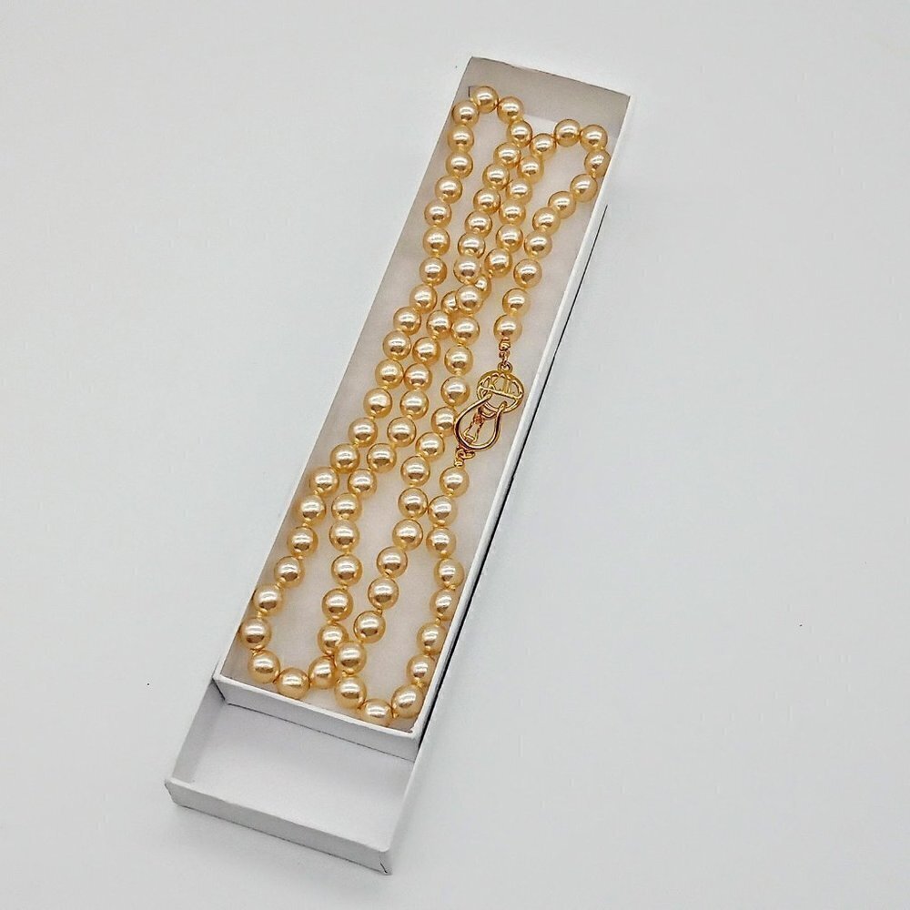 Kenneth Jay Lane Champagne Faux Pearl Necklace